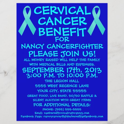 Blue Cervical Cancer Benefit Flyer (Voorkant)