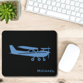 Blue Cessna Vliegtuigpiloot Luchtvaart Custom Kant Bureaumat