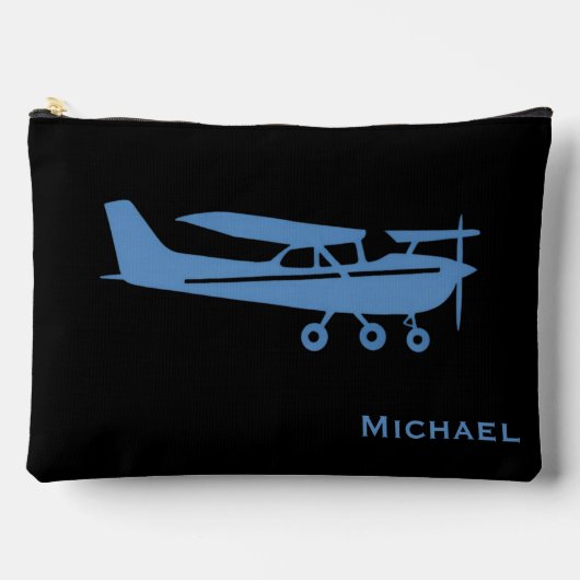 Blue Cessna Vliegtuigpiloot Luchtvaart Custom Kant Etui (Voorkant)