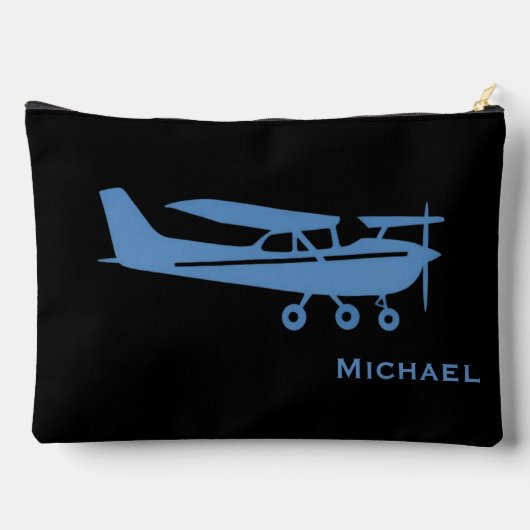 Blue Cessna Vliegtuigpiloot Luchtvaart Custom Kant Etui (Achterkant)