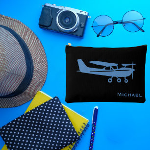 Blue Cessna Vliegtuigpiloot Luchtvaart Custom Kant Etui