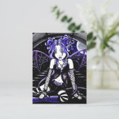 "Blue Chained" Gothic Fairy Art Briefkaart (Staand voorkant)