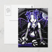 "Blue Chained" Gothic Fairy Art Briefkaart (Voorkant / Achterkant)