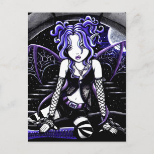 "Blue Chained" Gothic Fairy Art Briefkaart