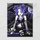 "Blue Chained" Gothic Fairy Art Briefkaart (Voorkant)