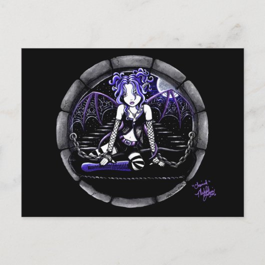 "Blue Chained" Gothic Fairy Art Briefkaart (Voorkant)