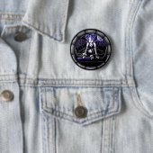 "Blue Chained" Gothic Fairy Art Pinback Button (In situ)