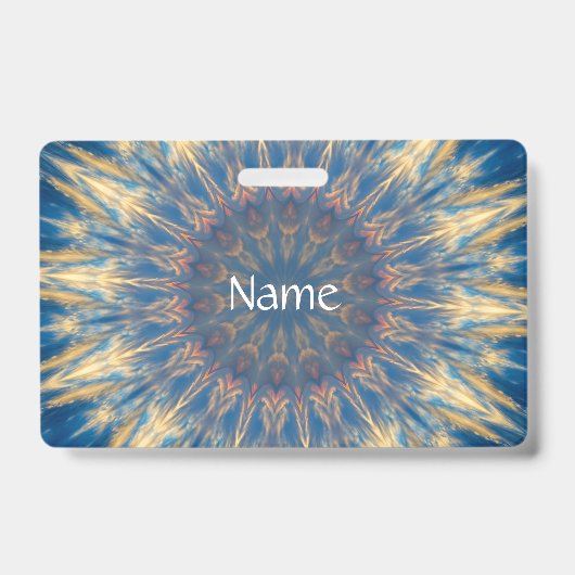 Blue Chakra Kaleidoscope Thunder_Cove Badge (Voorzijde)