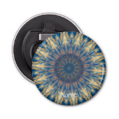 Blue Chakra Kaleidoscope Thunder_Cove Button Flesopener (Voorkant)