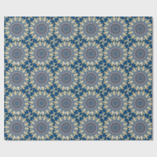 Blue Chakra Kaleidoscope Thunder_Cove Cadeaupapier (Vlak)