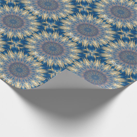 Blue Chakra Kaleidoscope Thunder_Cove Cadeaupapier (Hoek)