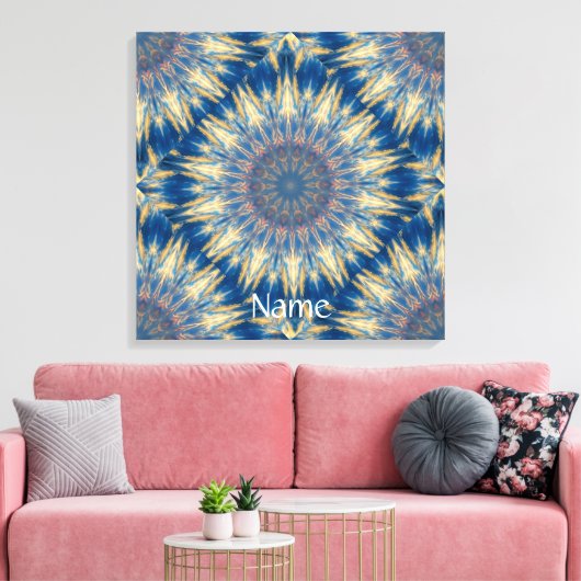 Blue Chakra Kaleidoscope Thunder_Cove Canvas Afdruk (Insitu (Woonkamer))