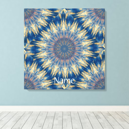 Blue Chakra Kaleidoscope Thunder_Cove Canvas Afdruk (Insitu (Houten vloer))