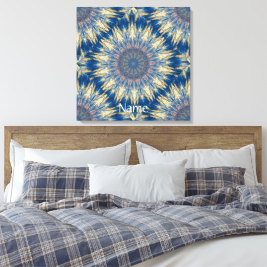 Blue Chakra Kaleidoscope Thunder_Cove Canvas Afdruk (Insitu (Slaapkamer))