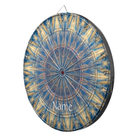 Blue Chakra Kaleidoscope Thunder_Cove Dartbord (Voorkant Rechts)