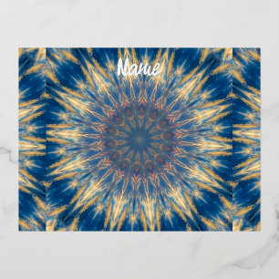 Blue Chakra Kaleidoscope Thunder_Cove Folie Feestdagen Briefkaart