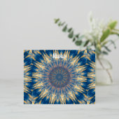 Blue Chakra Kaleidoscope Thunder_Cove Folie Feestdagen Briefkaart (Staand Voorkant)