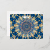 Blue Chakra Kaleidoscope Thunder_Cove Folie Feestdagen Briefkaart (Voorkant / Achterkant)