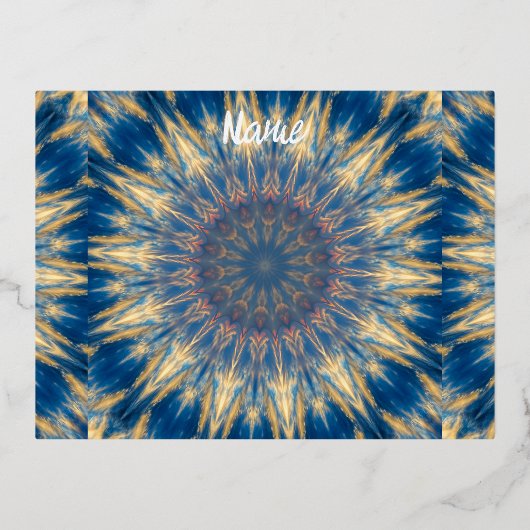 Blue Chakra Kaleidoscope Thunder_Cove Folie Feestdagen Briefkaart (Voorkant)
