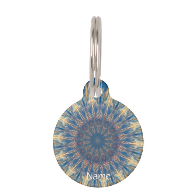 Blue Chakra Kaleidoscope Thunder_Cove Huisdierpenning (Voorkant)