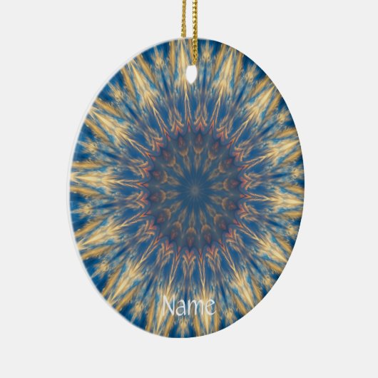 Blue Chakra Kaleidoscope Thunder_Cove Keramisch Ornament (Rechts)
