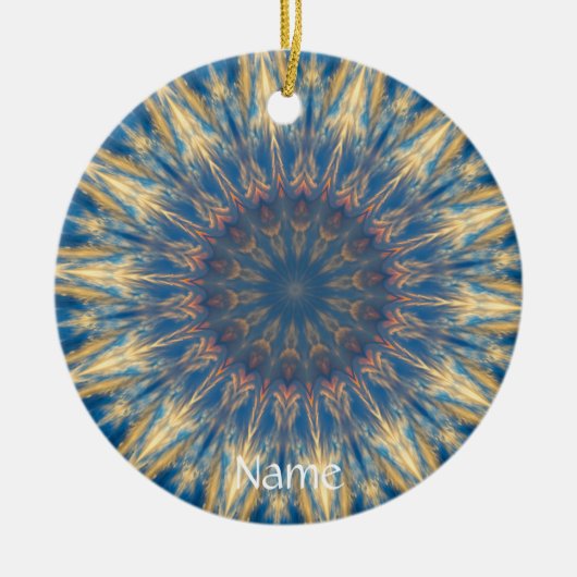 Blue Chakra Kaleidoscope Thunder_Cove Keramisch Ornament (Voorkant)