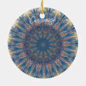 Blue Chakra Kaleidoscope Thunder_Cove Keramisch Ornament (Achterkant)