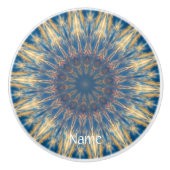 Blue Chakra Kaleidoscope Thunder_Cove Keramische Knop (Voorkant)
