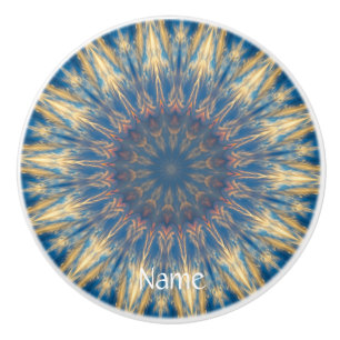 Blue Chakra Kaleidoscope Thunder_Cove Keramische Knop