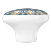 Blue Chakra Kaleidoscope Thunder_Cove Keramische Knop (Zijkant)