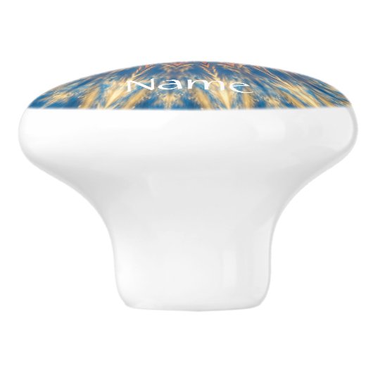 Blue Chakra Kaleidoscope Thunder_Cove Keramische Knop (Zijkant)