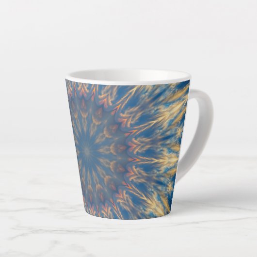 Blue Chakra Kaleidoscope Thunder_Cove Latte Mok (Rechterhoek)
