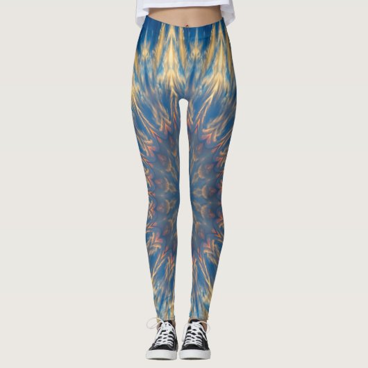 Blue Chakra Kaleidoscope Thunder_Cove Leggings (Voorkant)