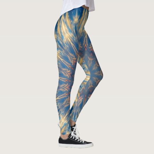 Blue Chakra Kaleidoscope Thunder_Cove Leggings (Rechts)
