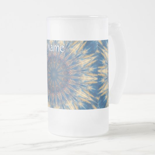 Blue Chakra Kaleidoscope Thunder_Cove Matglas Bierpul (Voorkant rechts)