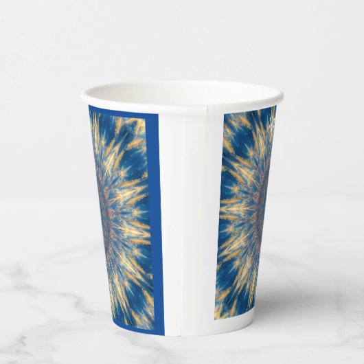 Blue Chakra Kaleidoscope Thunder_Cove Papieren Bekers (Rechts)