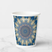 Blue Chakra Kaleidoscope Thunder_Cove Papieren Bekers (Voorkant)