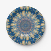 Blue Chakra Kaleidoscope Thunder_Cove Papieren Bordje (Voorkant)