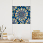 Blue Chakra Kaleidoscope Thunder_Cove Poster (Keuken)