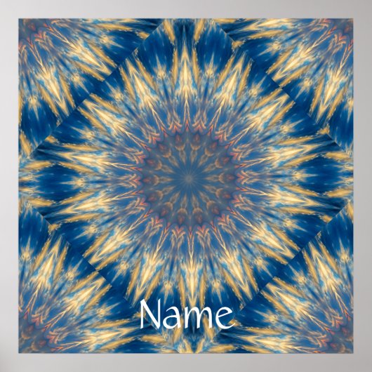 Blue Chakra Kaleidoscope Thunder_Cove Poster (Voorkant)