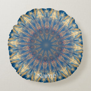 Blue Chakra Kaleidoscope Thunder_Cove Rond Kussen