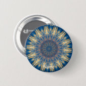 Blue Chakra Kaleidoscope Thunder_Cove Ronde Button 5,7 Cm (Voorkant /achterkant)