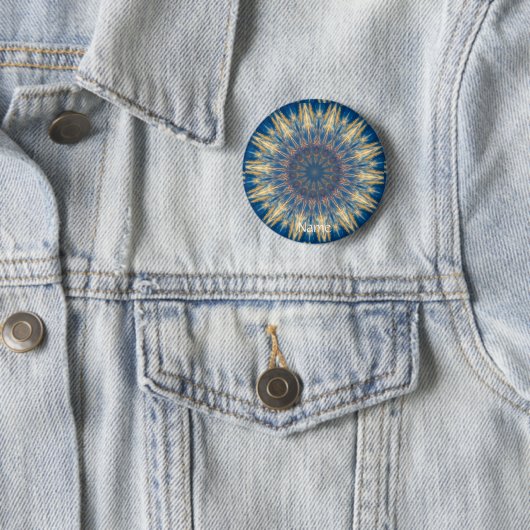 Blue Chakra Kaleidoscope Thunder_Cove Ronde Button 5,7 Cm (In situ)