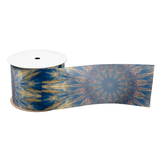 Blue Chakra Kaleidoscope Thunder_Cove Satijnen Lint (Spoel)