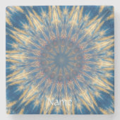 Blue Chakra Kaleidoscope Thunder_Cove Stenen Onderzetter (Voorkant)