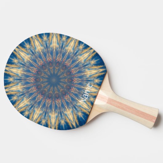 Blue Chakra Kaleidoscope Thunder_Cove Tafeltennisbatje (Zijkant)