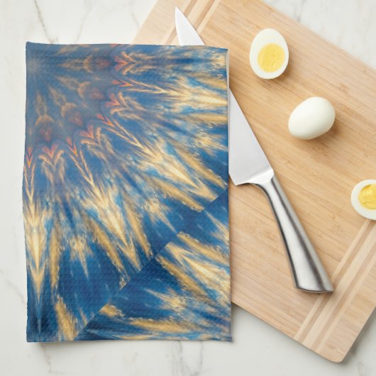 Blue Chakra Kaleidoscope Thunder_Cove Theedoek (Quarter Fold)