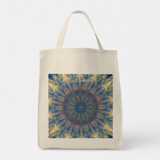 Blue Chakra Kaleidoscope Thunder_Cove Tote Bag (Achterkant)