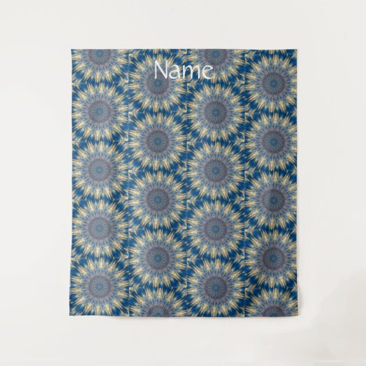 Blue Chakra Kaleidoscope Thunder_Cove Wandkleed (Voorkant)