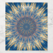 Blue Chakra Kaleidoscope Thunder_Cove Wijn Etiket (Enkel label)